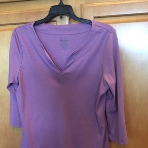 LLBean lilac cotton top EUC